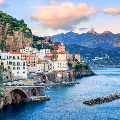 Atrani town on Amalfi coast Italy