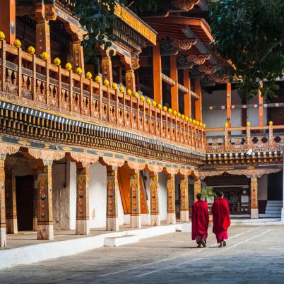 Buddhist Monks at Punakha Dzong, Bhutan