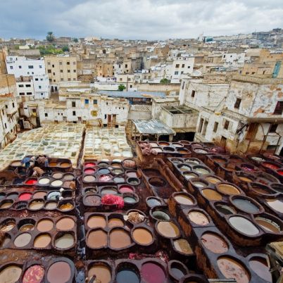 Cloth dying, Fes, Morocco