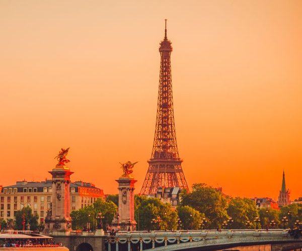 Eiffel Tower at Sunset Paris France