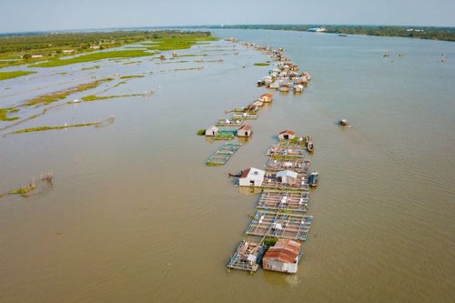 Floating Village Mekong Delta Vietnam