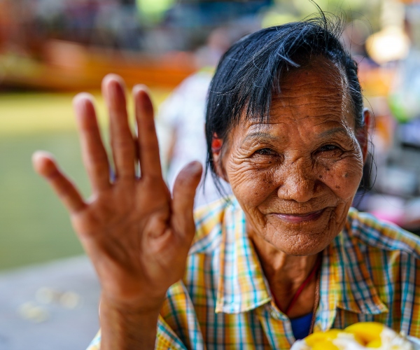 Friendly old lady Vietnam