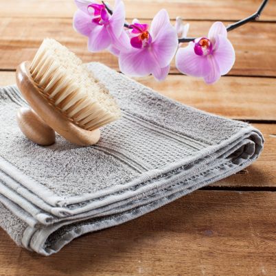 Hamman towel and brush, Morocco