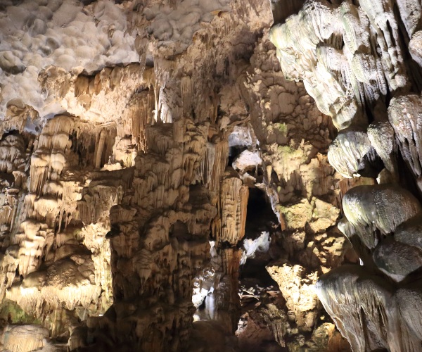 Limestone cave in Halong Bay