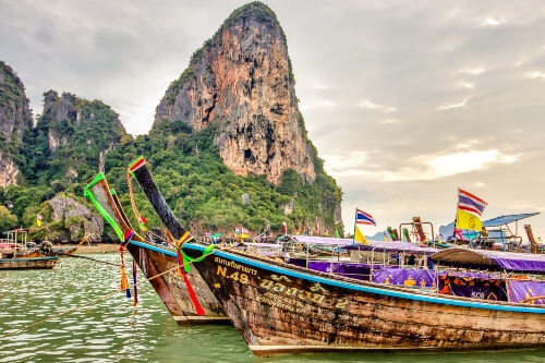 Longtail boats in Krabi