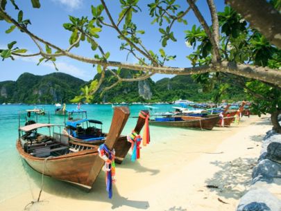 Longtail boats on Koh Phi Phi Thailand Listing Box