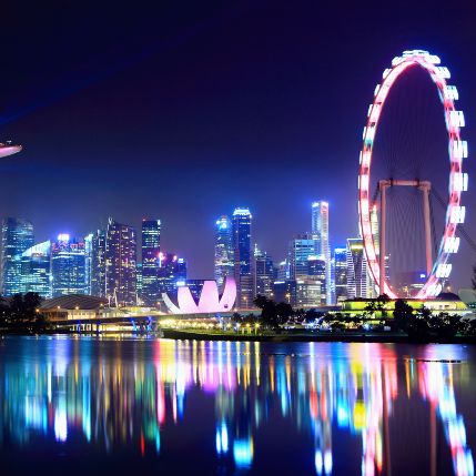 Marina Bay skyline night scene 1