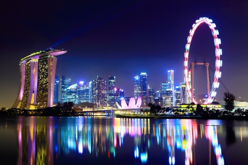 Marina Bay skyline night scene