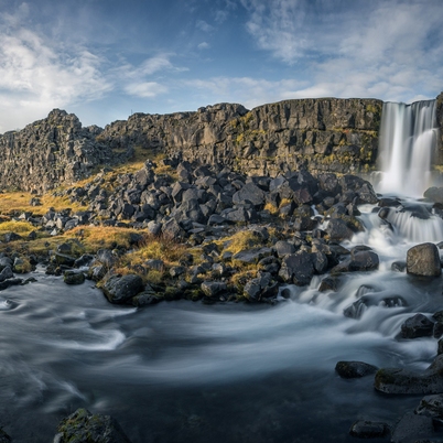 Oxararfoss Waterfall