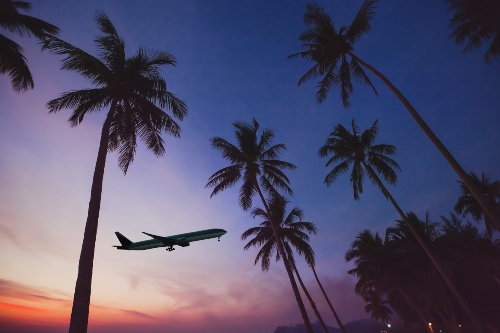 Plane taking off in Langkawi