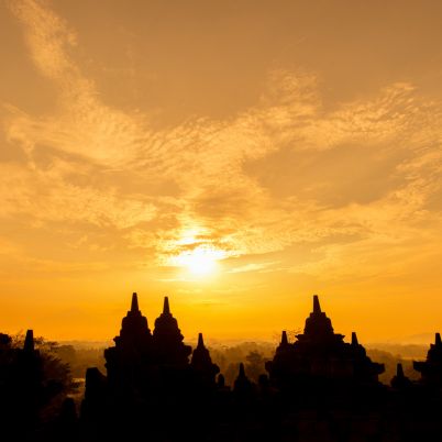 Sunrise Borobudur, Java, Indonesia