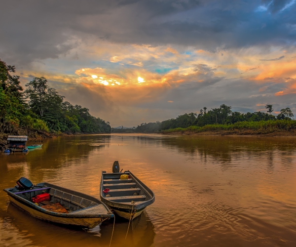 Sunset over Kinabatangan River Sabah