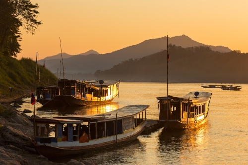 Sunset over the Mekong Luang Prabang