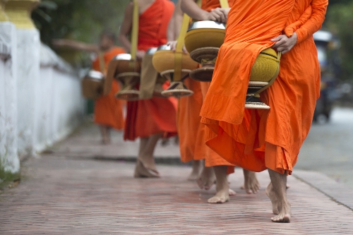 Tak bat ceremony in Luang Prabang