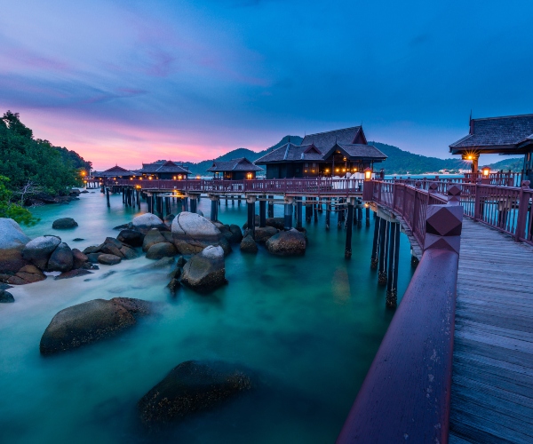 Twilight scene on Pulau Pangkor Malaysia